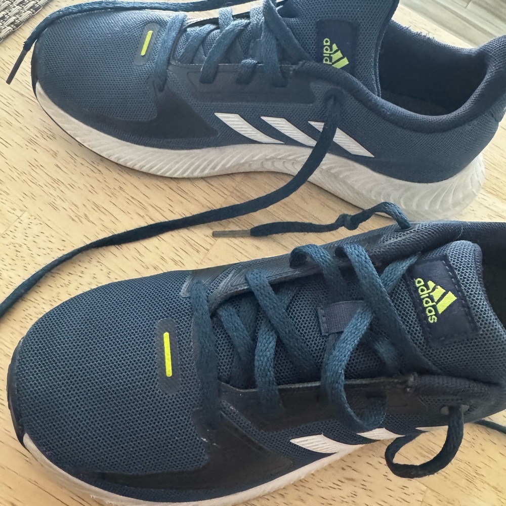 Adidas Kids Dark Blue and White Sneakers